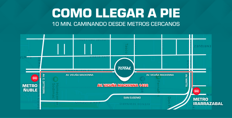 como llegar a pie mart - total tools