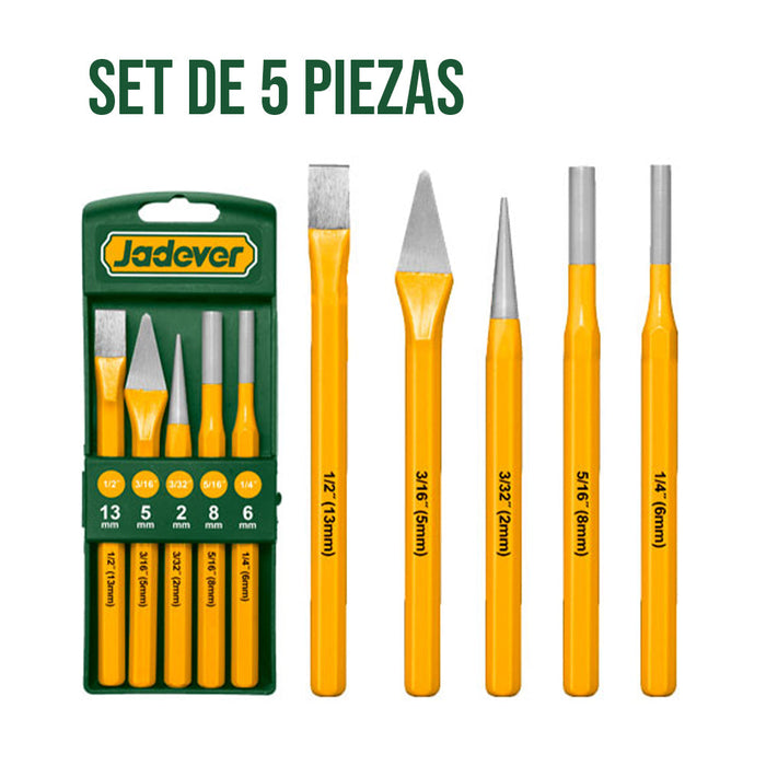 Juego Cincel y Punzón en Frío 5 Piezas JADEVER