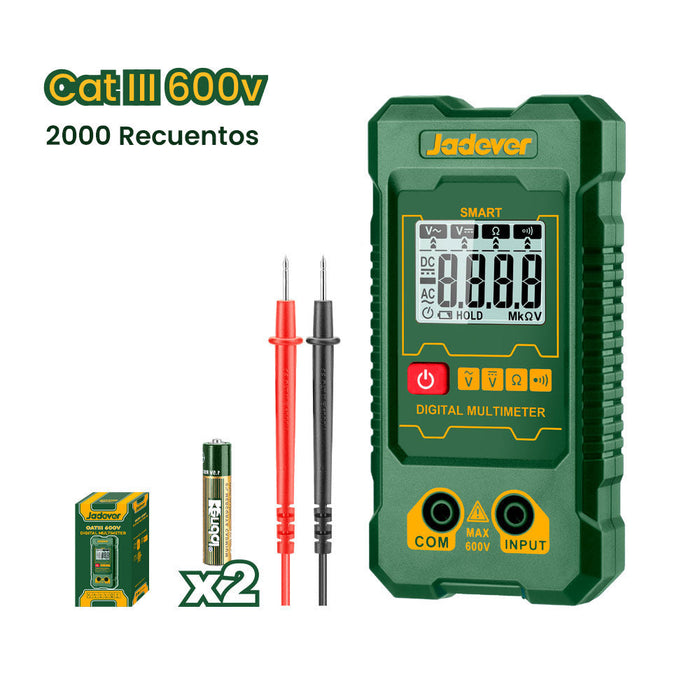 Multitester Digital 600v 2000 Conteos JADEVER