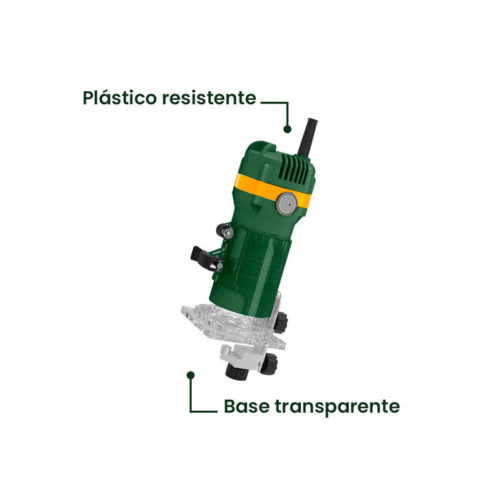 Fresadora de Palma 500w 6mm 1/4 + 3 Accesorios JADEVER