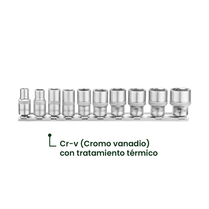 Juego de Dados 1/4" 10 Piezas 5-14mm JADEVER