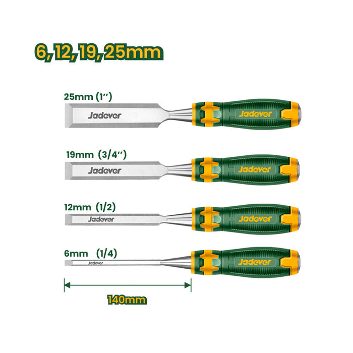 Juego Set de Formones para Madera 4 Piezas JADEVER