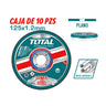 Set de 10 Discos de Corte Metal 125x1.2x16mm