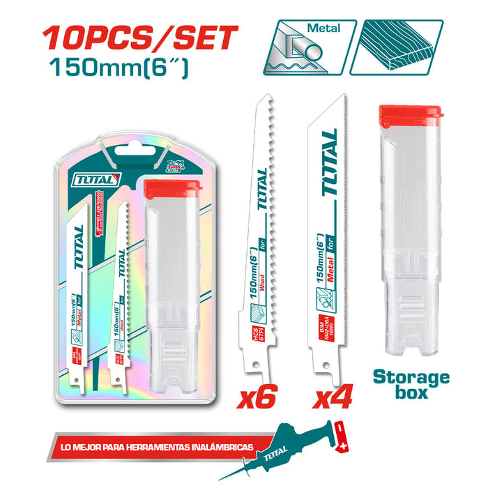 Set Hojas de Sierra Sable 10 Piezas 150mm Super Total