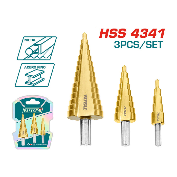 Set 3 Piezas Broca Escalonadas HSS