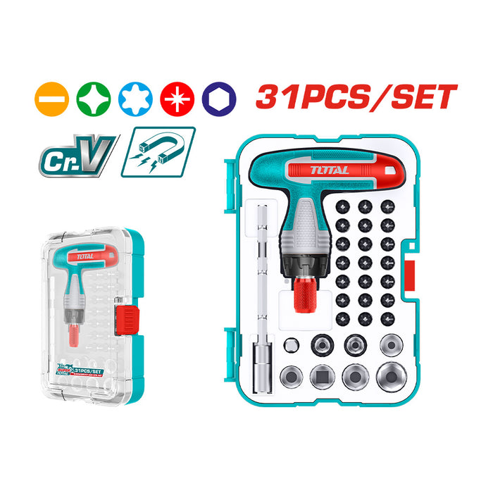 Set Destornillador Mango tipo T 31 Piezas