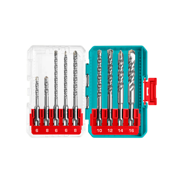 Set 9 Piezas Brocas para Martillo SDS Plus Total
