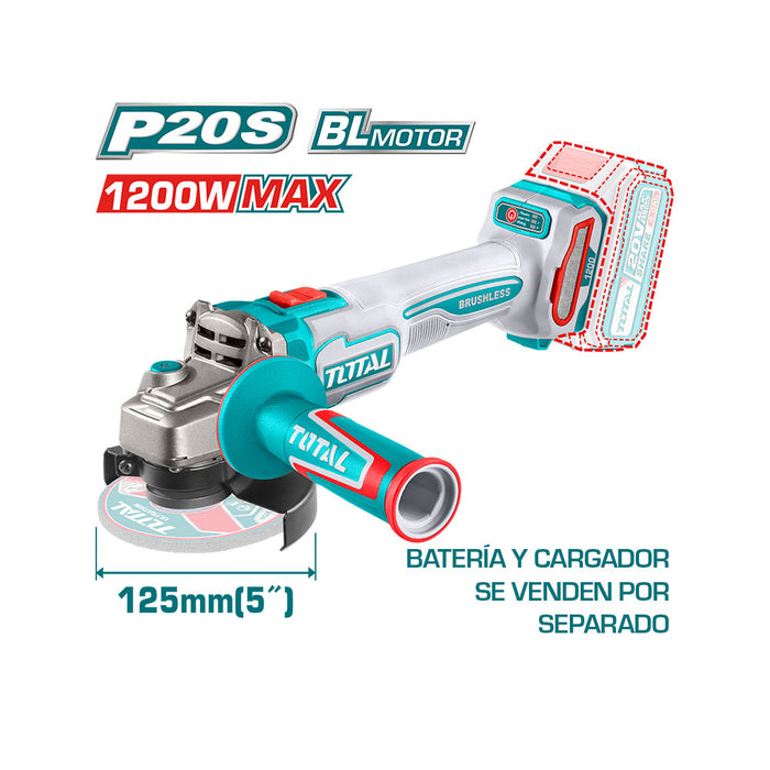 Esmeril Inalámbrico 1200W 125mm 20V