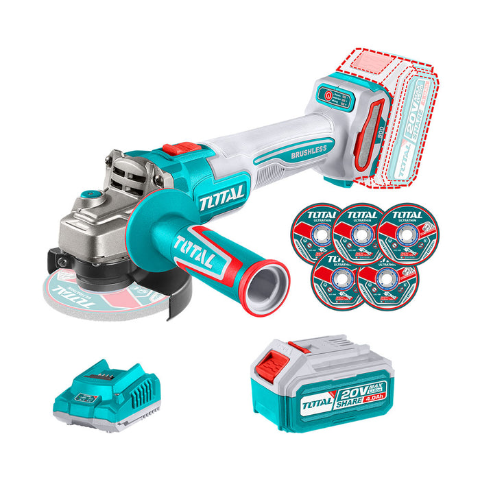 Esmeril Inalámbrico 20V 900w + Bat y Car