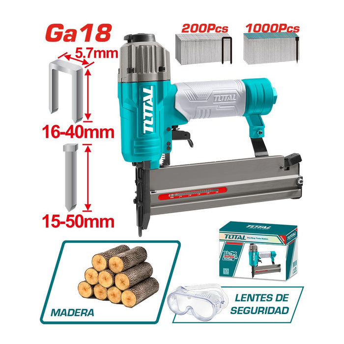 Corchetera clavadora neumática 60-100PSI + 1200 piezas TOTAL