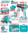 Kit Taladro 66NM y Esmeril 4 1/2 inalámbrico