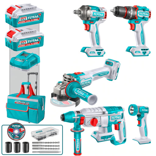 Kit 5 Herramientas Inalámbricas 20V Total + Accesorios