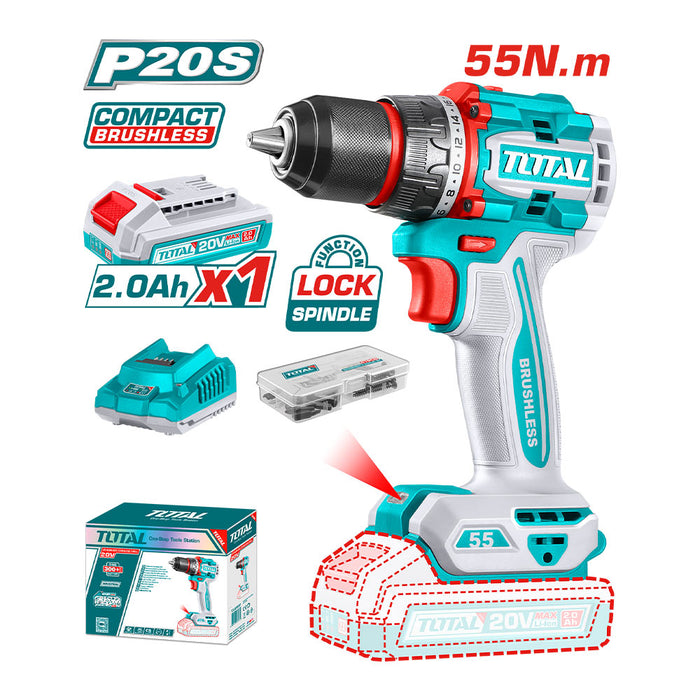 Taladro Inalámbrico 55Nm 20V + Batería y Cargador