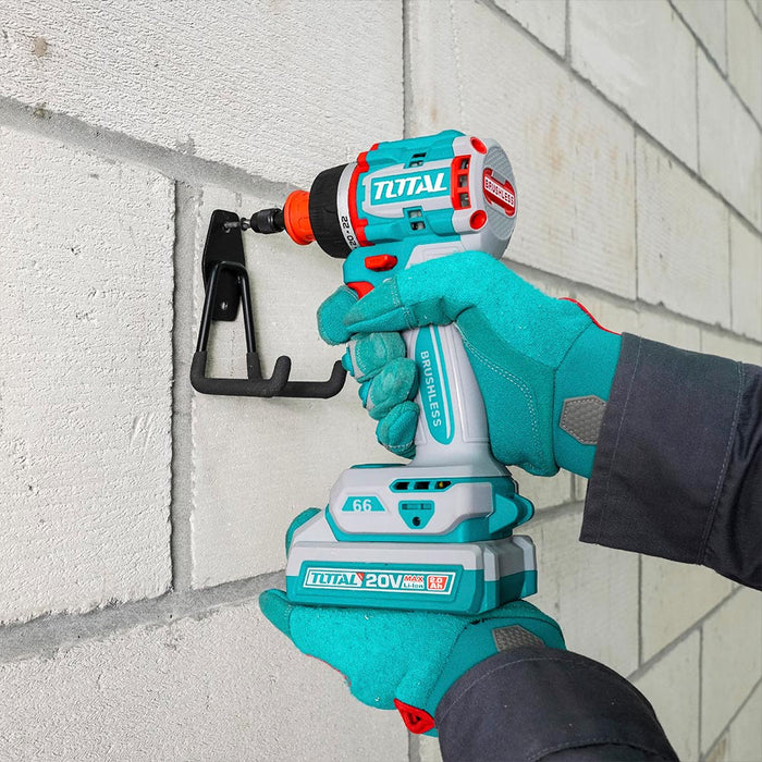 Taladro Multicabezal Inalámbrico + 2 Baterías y Cargador Brushless 20V 66 Nm Total Tools