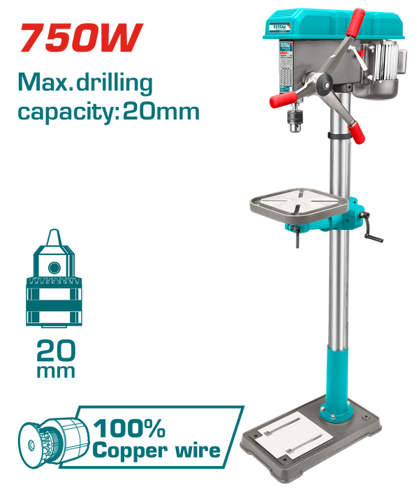 Taladro De Banco 750W 20mm Total