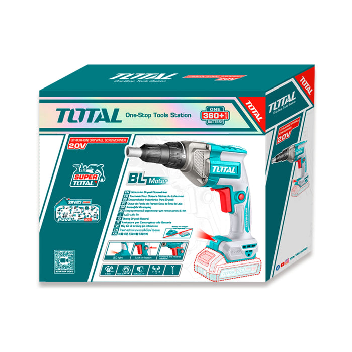 Taladro Atornillador Drywall Inalámbrico 20V para Yeso + Batería y Cargador