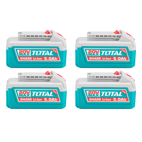Kit 4 Baterías 5.0Ah 20V + Cargador Total