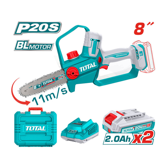 Motosierra Inalámbrica 20V 8" + Batería y Cargador