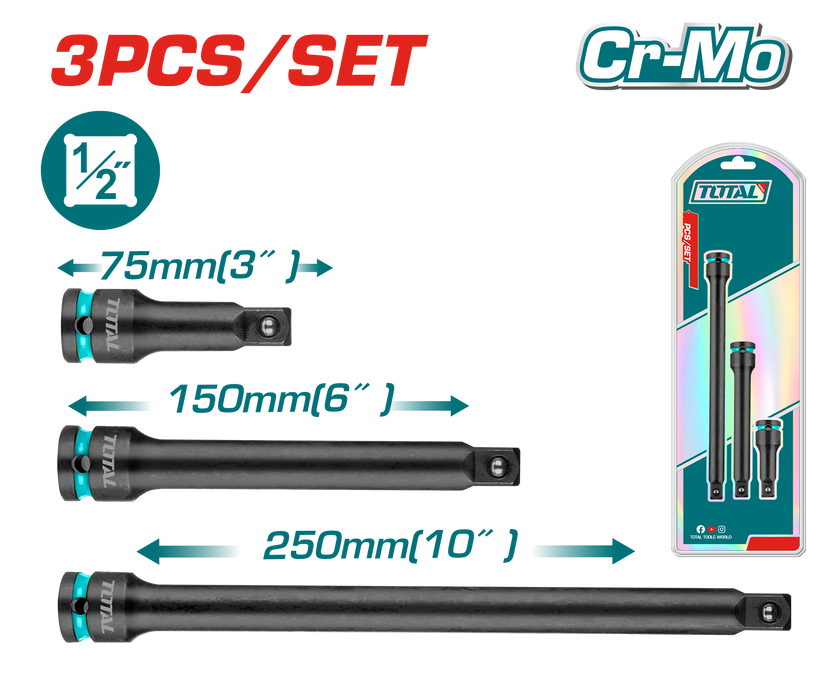 Set 3 barras extensibles 1/2"