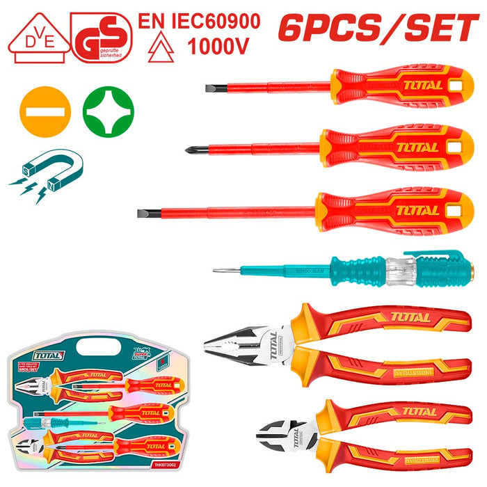 Set Herramientas Aisladas Imantadas 1000v Industrial 6 Piezas TOTAL