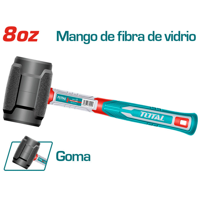 Mazo de goma mango de fibra 8OZ (220grs) Super TOTAL