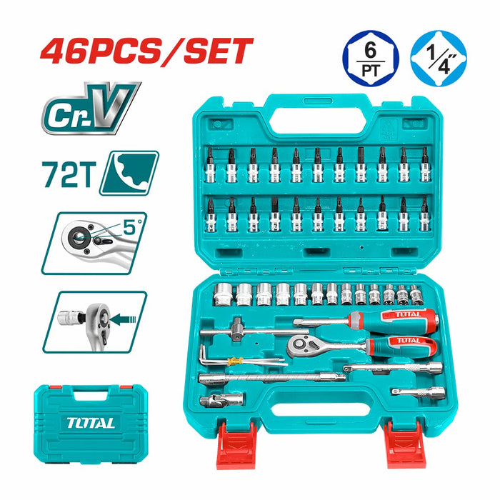 Juego de Dados Industrial 46 Piezas Cr-v TOTAL