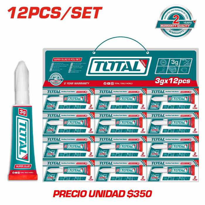 Set 12 Adhesivos Instantáneo 3g para Múltiples Materiales