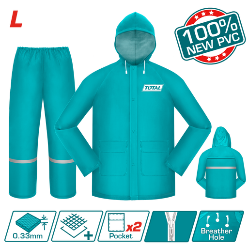 Traje Impermeable PVC y Poliéster Talla L 0.33mm