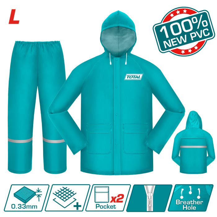 Traje Impermeable PVC y Poliéster Talla L 0.33mm