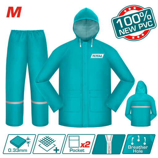 Traje Impermeable PVC y Poliéster Talla M 0.33mm