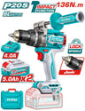 Taladro Percutor Inalámbrico Brushless 20V 136Nm Total Tools