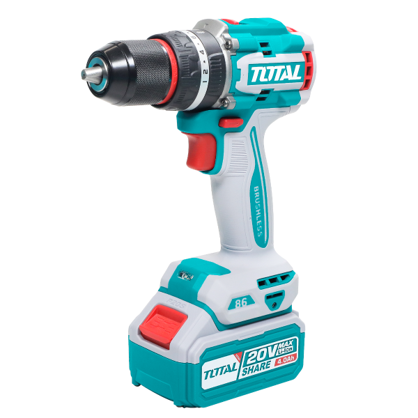 Taladro Percutor Inalámbrico 20V Brushless 86Nm Industrial + 2 Baterias