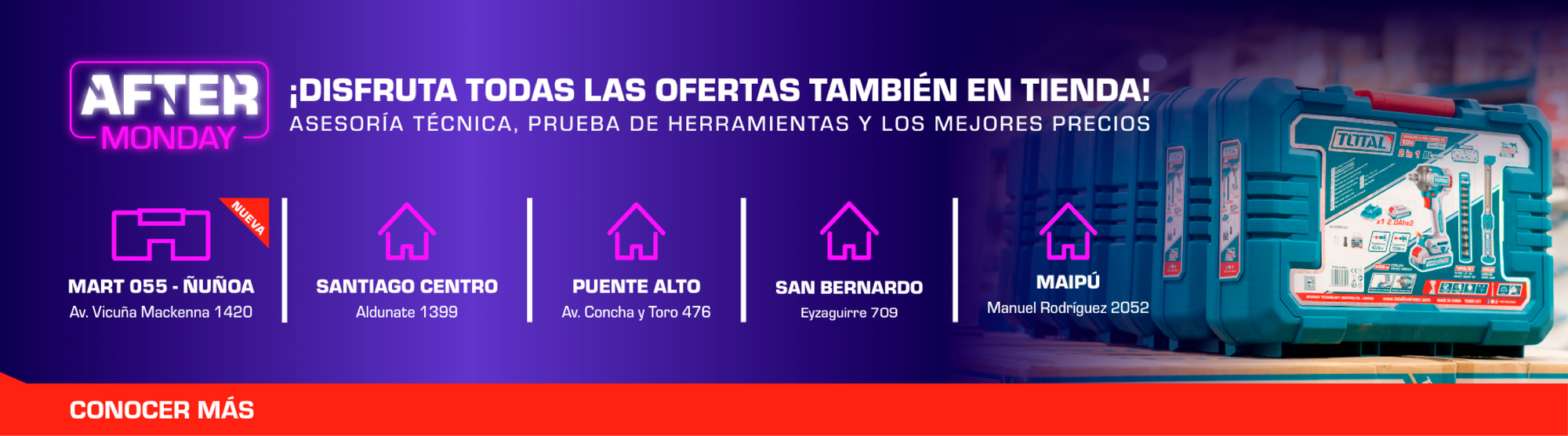 Promoción Total Tools: Tiendas