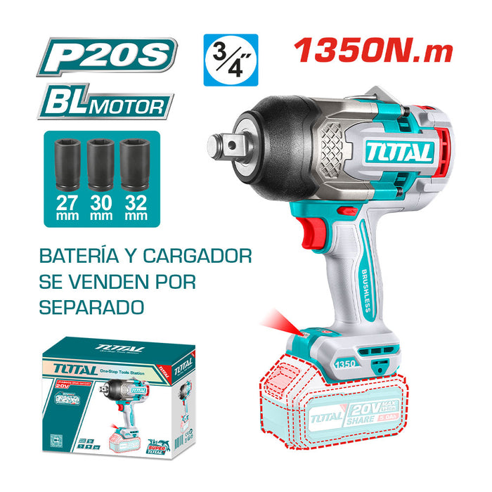 Llave de Impacto Inalámbrica 3/4 1350Nm