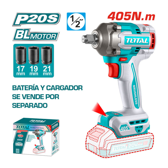 Llave de Impacto 405 Nm + Dados