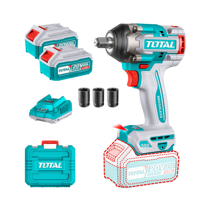 Llave de Impacto 500Nm + Batería y Cargador