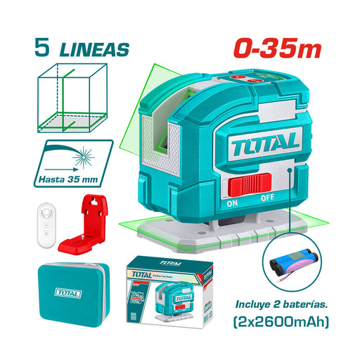 Nivel Láser Inalámbrico 5 Líneas 0-35m Total