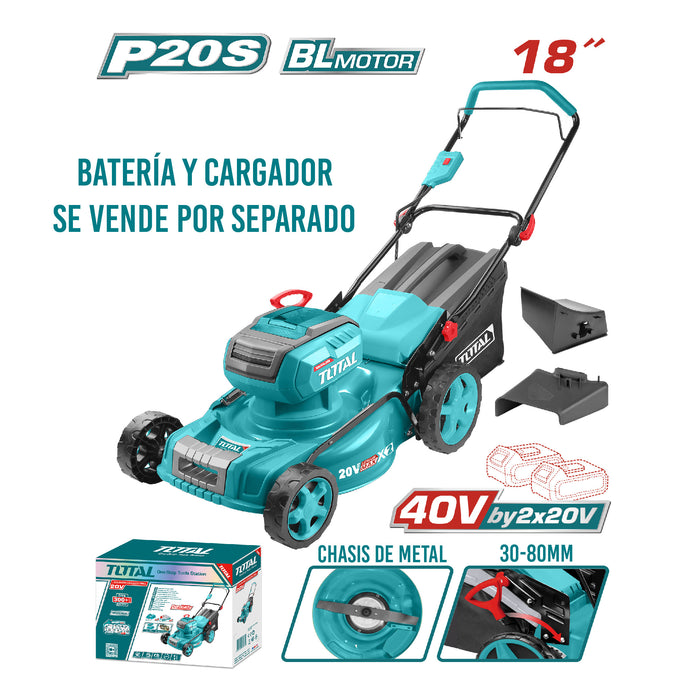 Cortacésped Inalámbrica Brushless Industrial 40v + 3 Piezas TOTAL