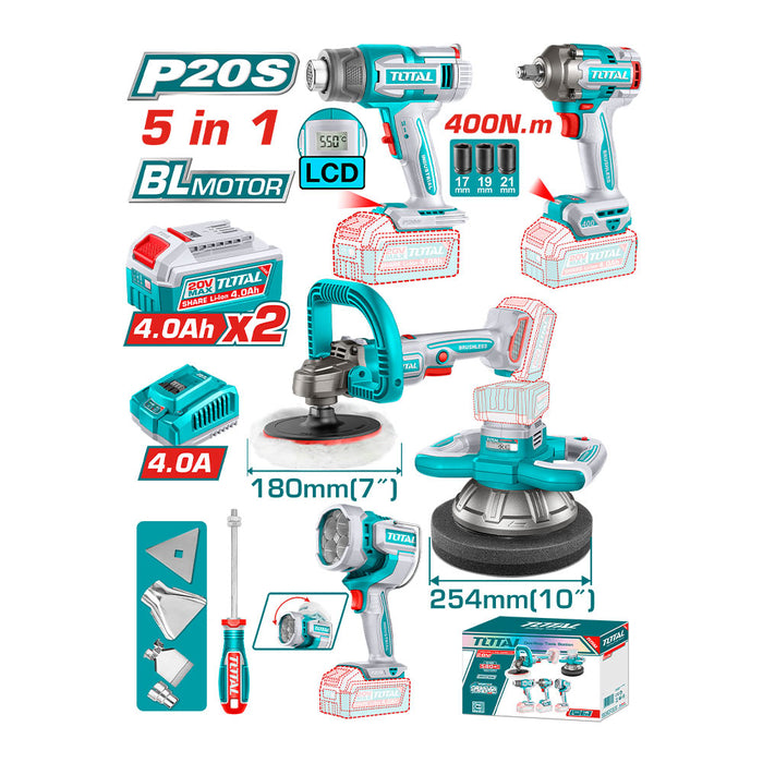 Kit 5 Herramientas Inalámbricas para Mecánico + Accesorios