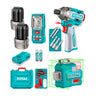 Kit Atornillador Impacto 170Nm + Nivel Laser + Medidor Laser TOTAL