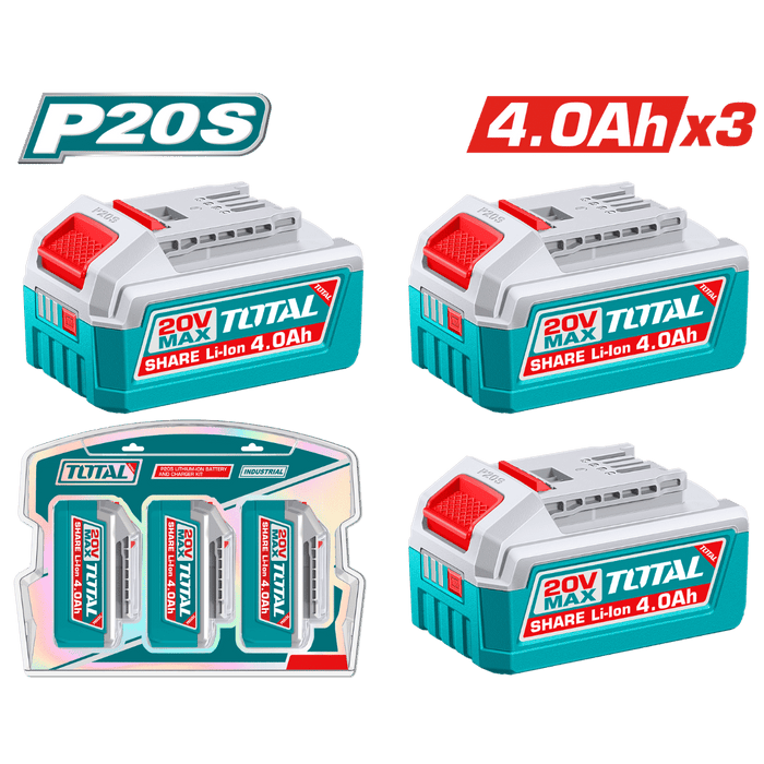 Kit de 3 Baterías de Litio-ion 20V 4 Amperes