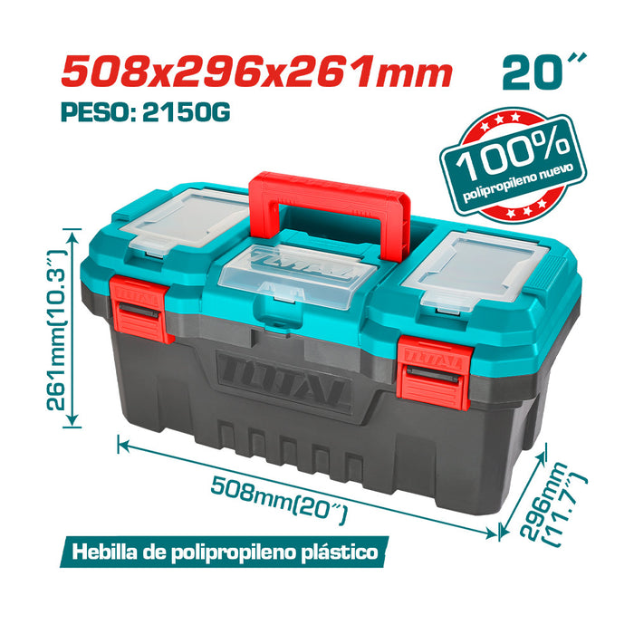 Caja Organizadora Porta Herramientas Plástica 20" Total Tools