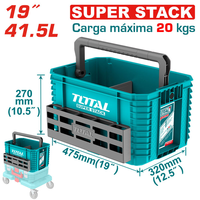 Caja de Herramientas Plástica 19" 42L Apilable