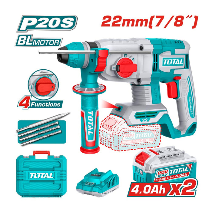 Rotomartillo Inalámbrico SDS Plus 2.0j + Batería y Cargador