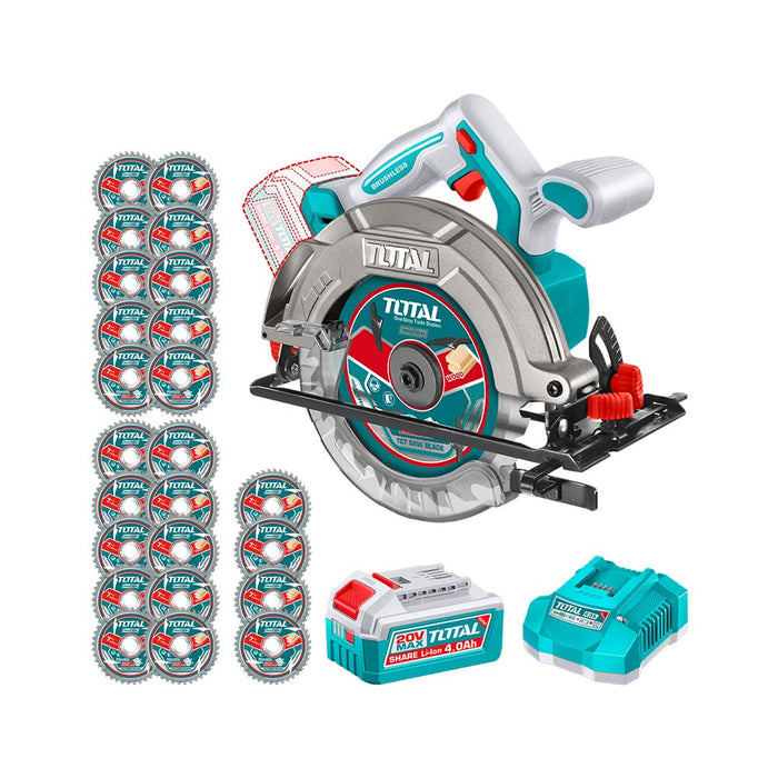 Sierra Circular Inalámbrica 20V 6 1/2" + Batería y Cargador