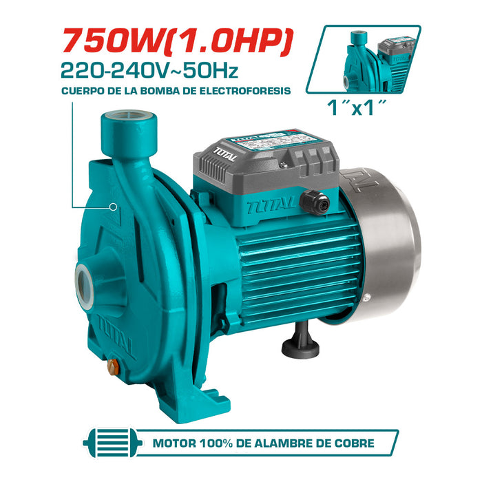 Bomba de Agua Centrifuga 750W 1.0HP Total Tools