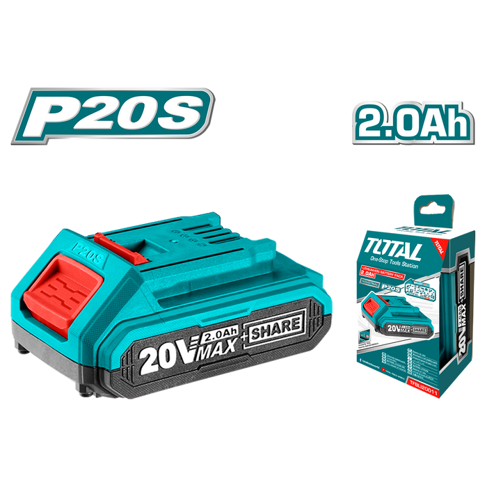 Batería de Litio-ion 20V (2.0AH) TOTAL - Total Tools