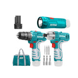 Kit Taladro y Atornillador Inalámbricos 12V + Linterna