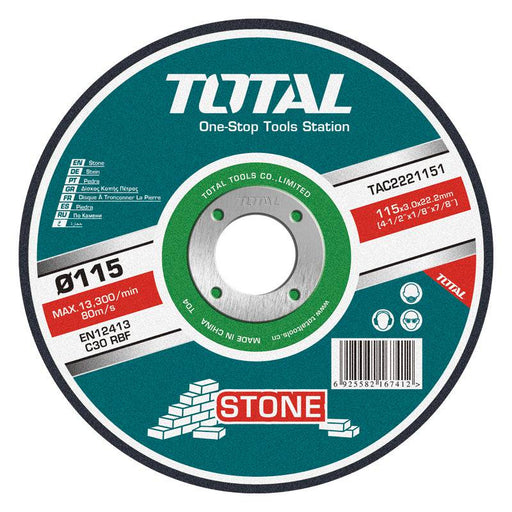 Disco de corte para piedra 4 1/2'' (115X3X22.2MM) TOTAL - Total Tools