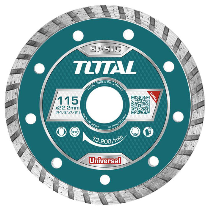 Disco diamantado turbo 4 1/2'' (115X22MM) TOTAL - Total Tools